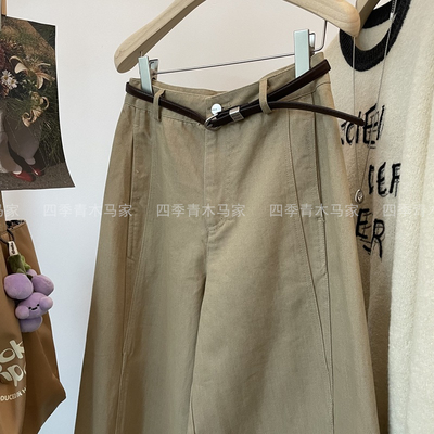 多色款轻奢工装牛仔阔腿裤