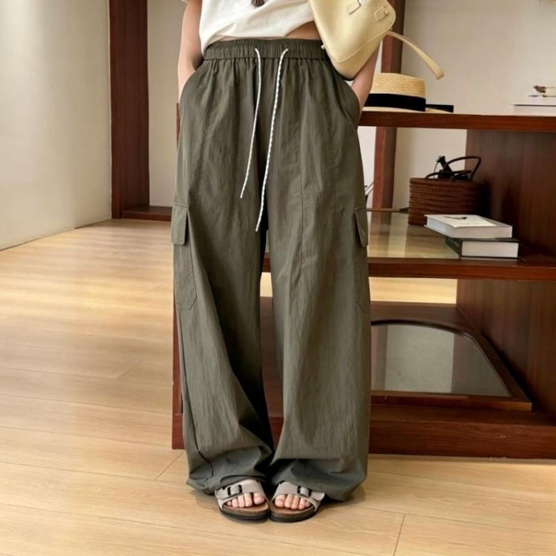 梨形天菜 大口袋工装裤休闲垂感直筒长裤 松弛山本裤女显瘦阔腿裤