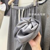 宽松直筒裤 百搭休闲裤 显瘦垂感糯米裤 窄版 加绒 阔腿长裤 随意慵懒