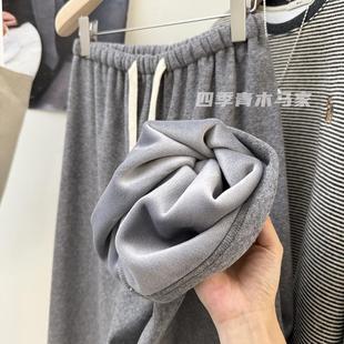 宽松直筒裤 百搭休闲裤 显瘦垂感糯米裤 窄版 加绒 阔腿长裤 随意慵懒