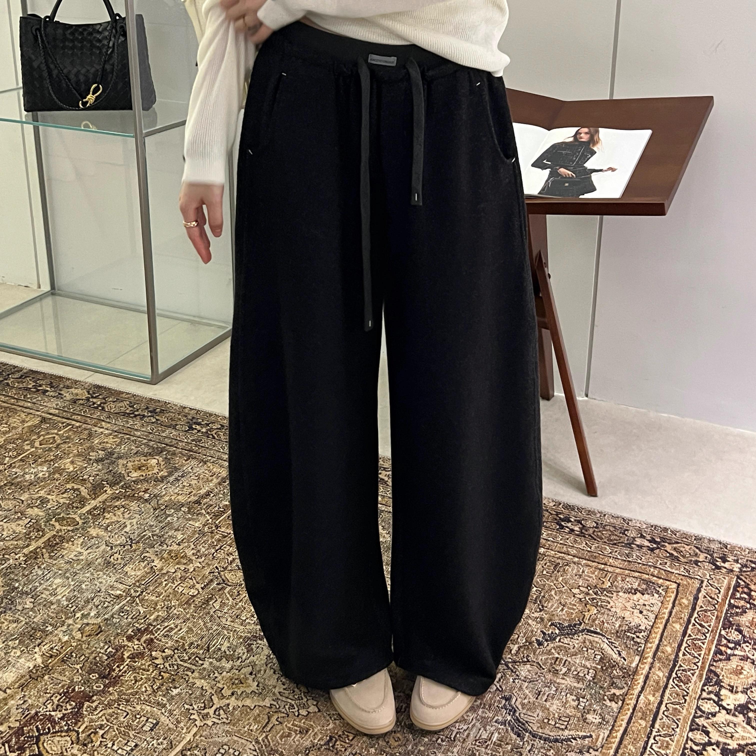 加厚版腰间字母老钱风休闲弯刀裤