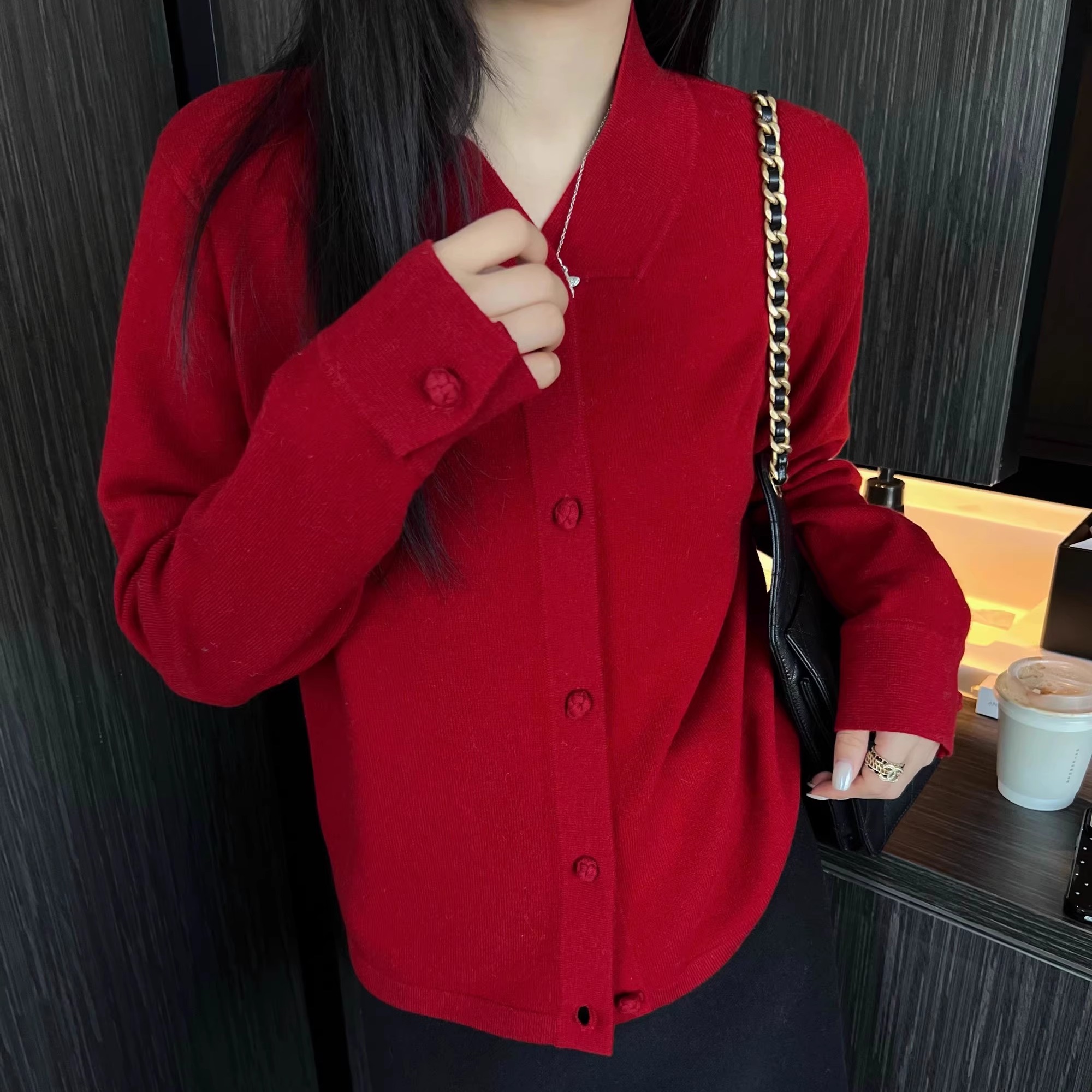 新中式国风全羊毛针织开衫