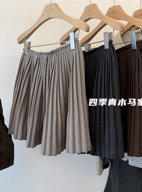 显瘦百搭高腰百褶半身裙女短裙