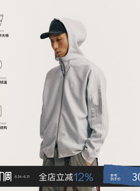 PINSKTBS华夫格连帽拉链卫衣