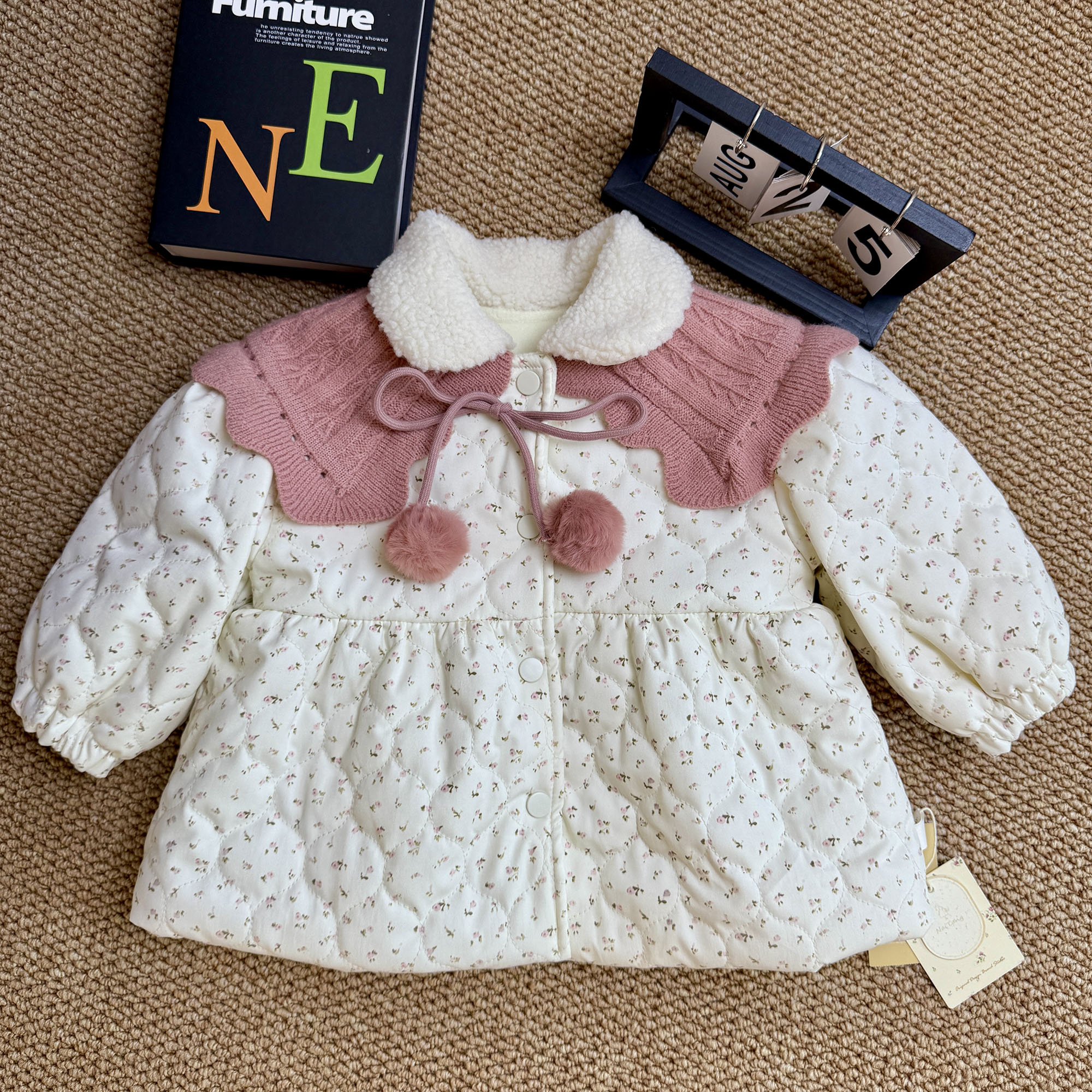 森系女童棉服外套冬装洋气加绒夹棉上衣儿童保暖棉衣宝宝棉袄冬季