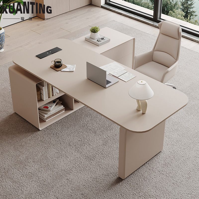 哑光钢琴烤漆医美咨询办公桌美容院洽谈接待桌简约现代轻奢老板桌