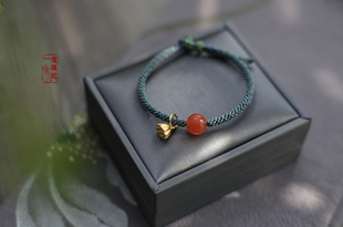 【蕴禅记】天然樱桃南红转运珠手链 手编 手工制定 纯天然