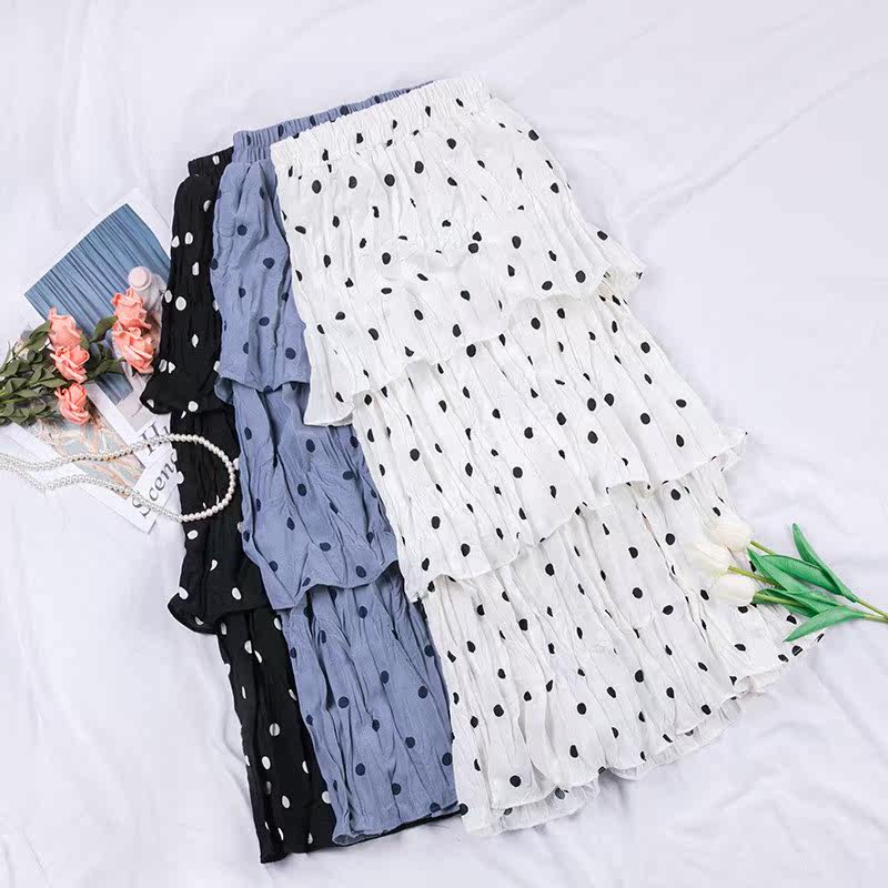 Han edition sweet show tall waist chiffon dot wave long in|ruв категории Женская одежда, юбка - от Buy2taobao.com для оказания профессиональной услуги покупки агента Taobao