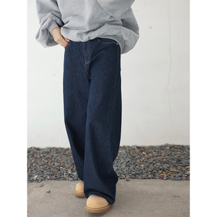 复古宽松休闲长裤 衣疫 百搭简约原色直筒牛仔裤 款 经典