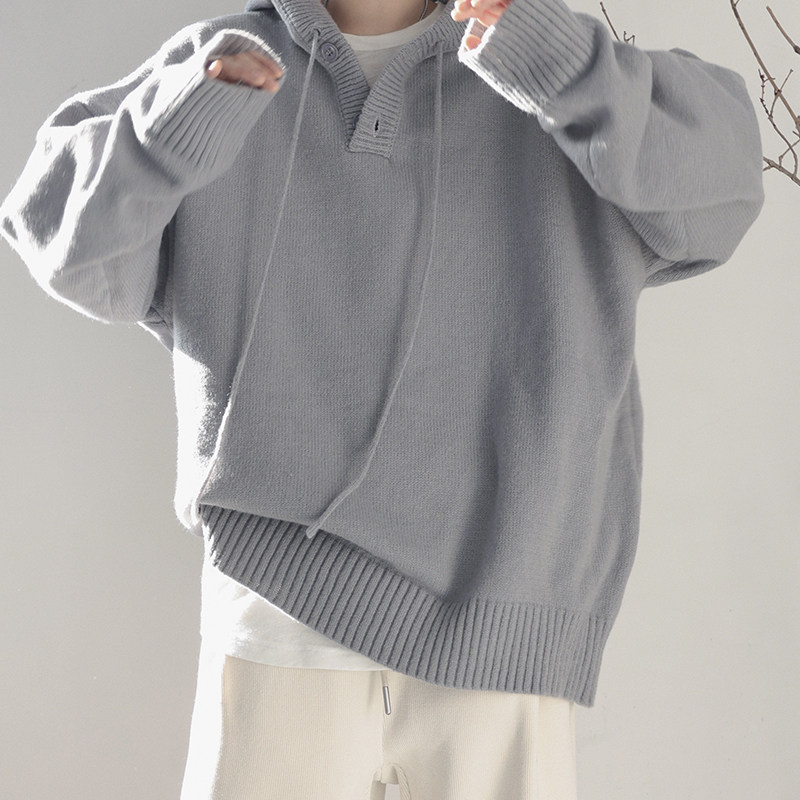 慵懒风连帽毛衣羊毛青春针织衫