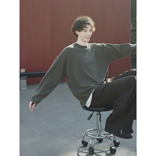 细腻舒适纯色针织衫 衣疫 100%绵羊毛云感亲肤卷边圆领套头毛衣