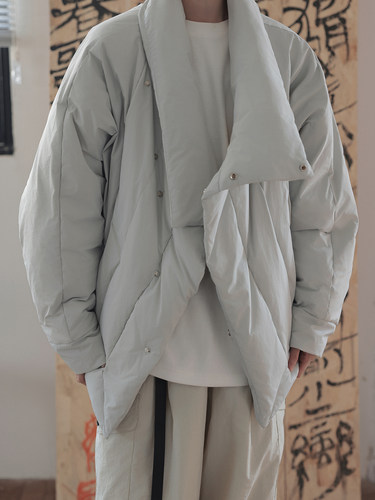 衣疫多种穿法堆领蝙蝠袖羽绒服