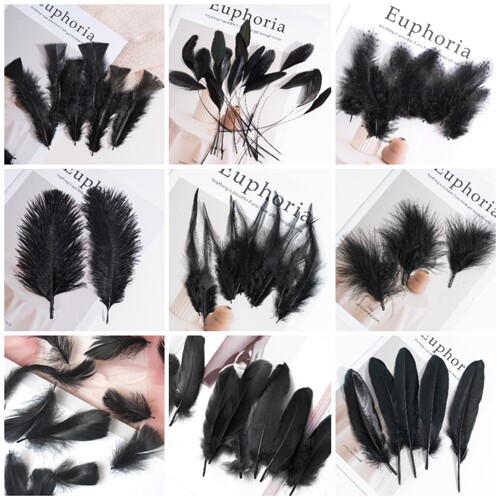 黑色羽毛diy手工材料黑色装饰配件diy材料