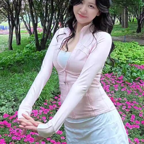 短款立领夹克瑜伽服开衫外套紧身运动健身速干健身服修身显瘦