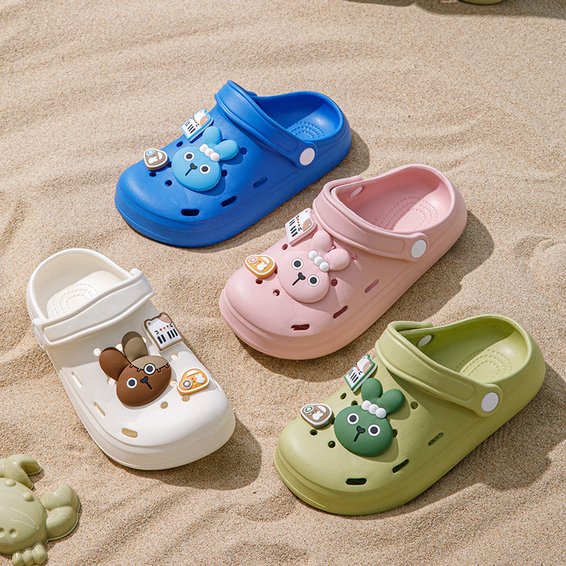 儿童沐浴拖鞋宝宝洞洞鞋夏季男女童包头凉拖婴幼儿室内家居防滑鞋