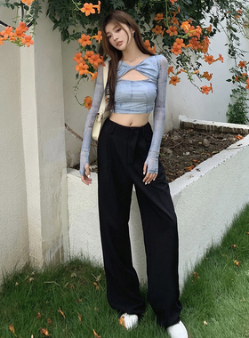 维忆Rae新款宽松西裤女设计感小众直筒裤休闲裤垂感长裤潮