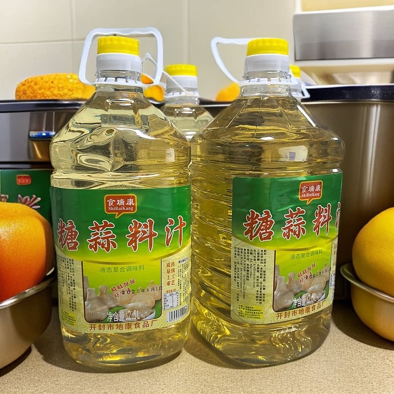 5斤装河南腌制糖蒜汁大桶装新鲜蒜常备料汁