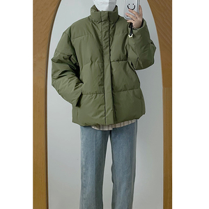 LES帅T冬季美拉德加厚日系复古工装棉服立领加厚休闲棉衣夹克男女