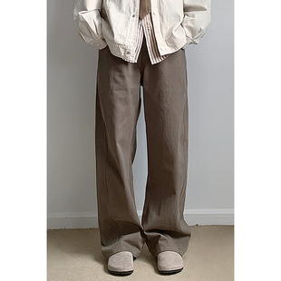 林弯弯秋冬复古水洗斜纹棉质宽松直筒百搭日系休闲男女工装 潮 长裤