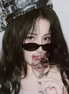 千禧年y2k黑色猫眼墨镜高级小脸