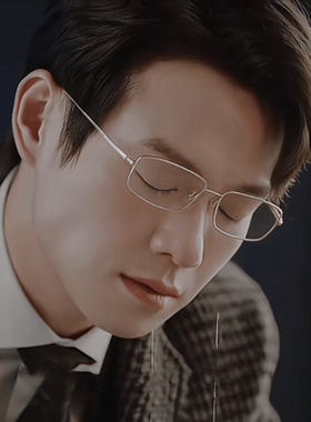 孟晏臣魏大勋同款金丝长方形眼镜可配近视男女斯文痞帅平光镜小脸
