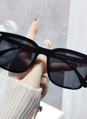 TR90简约黑色方形偏光墨镜男女