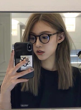 19新款潮人韩国复古怀旧方形黑色粗框小框眼镜g款v字装饰素颜男女