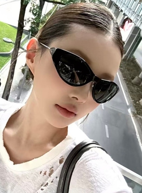 复古高级感猫眼曲面发箍墨镜小脸