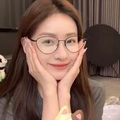 复古猫眼金丝近视眼镜防蓝光高智感韩系精致文艺黑色平光镜小脸女