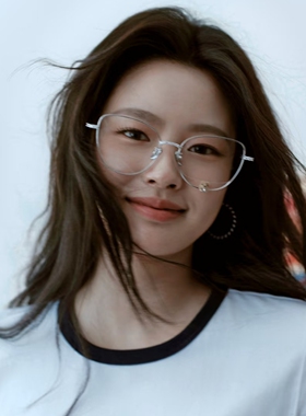 大框猫眼银色金属小熊配饰镂空眼镜时尚个性街拍装饰平光镜凹造型