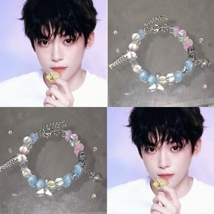 串珠设计森系星星手串梓渝高级新款 蓝色感小众手链 星之海热销新款