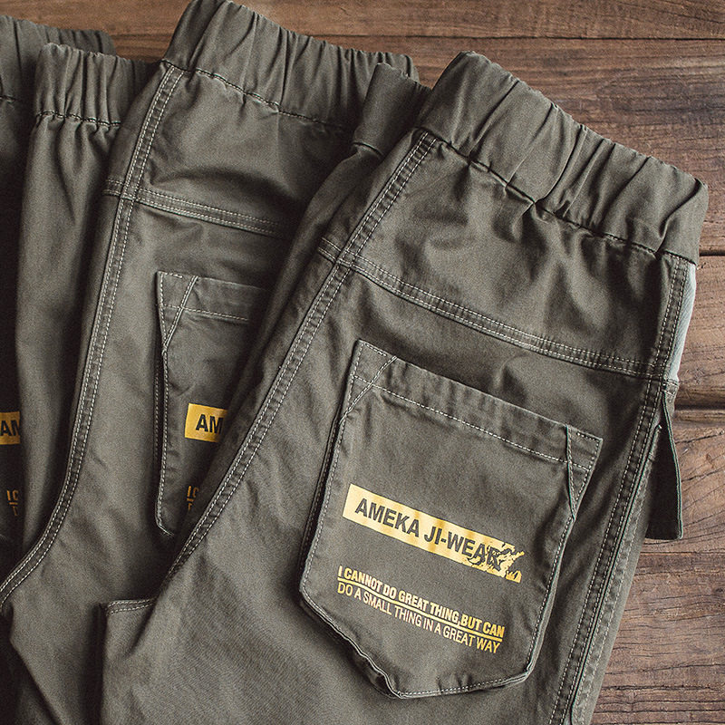 Madden tooling solar system leisure time Pocket stitching Ankle banded pants Army green Easy Feet Elastic Ninth pantsin the Men's clothing, Casual pants  category - from Buy2taobao.com to provide professional Taobao agent buy service