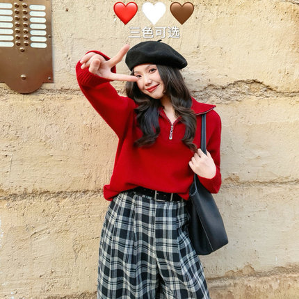 JUNJUN拉链毛衣，一眼吸睛时髦经典款！高克重好质感纯羊毛！