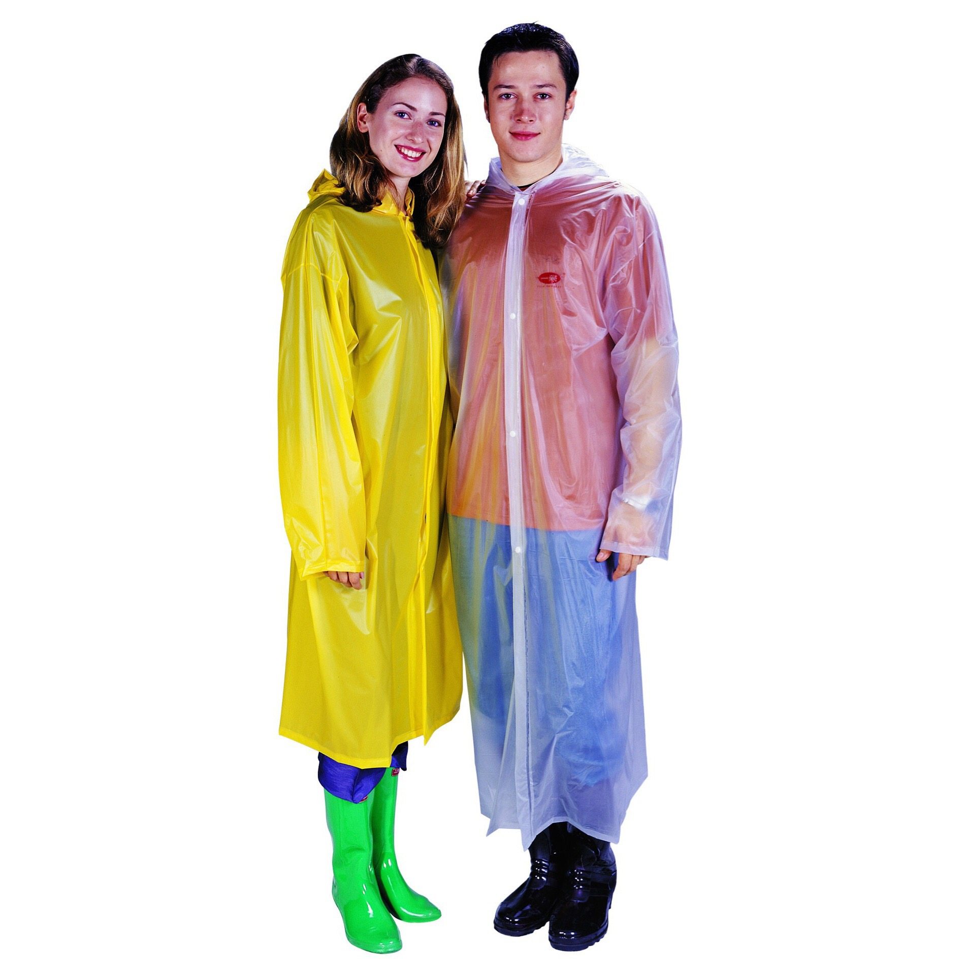 一来新款塑料长款雨披透明轻便亿美雨衣防水时尚高级户外蓝黄成人