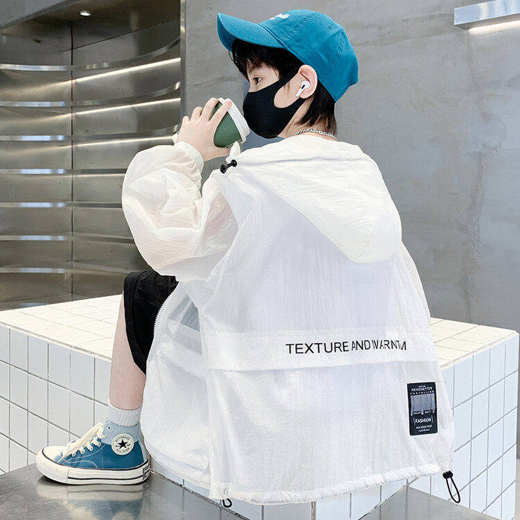 Jkids韩国男童冰丝防晒衣中大童儿童夏季防晒服男孩连帽薄款外套