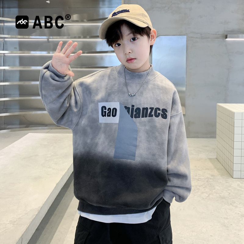 ABC男孩秋冬绒衫2025新款