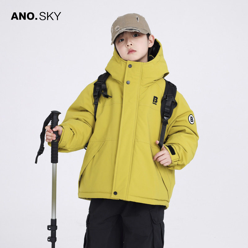 韩国AS品牌正品男童冬季冲锋衣工装羽绒服2025新款儿童防寒厚外套
