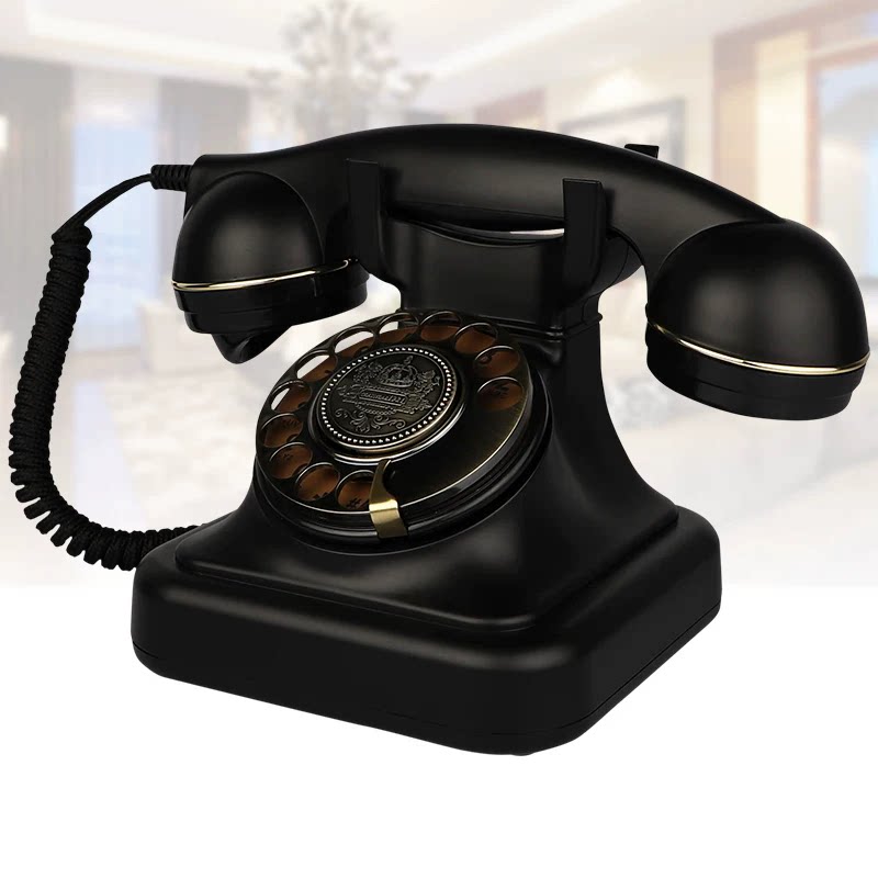 法式接线仿古电话机家用有线旋转拨号盘座机酒店办公室装饰固话