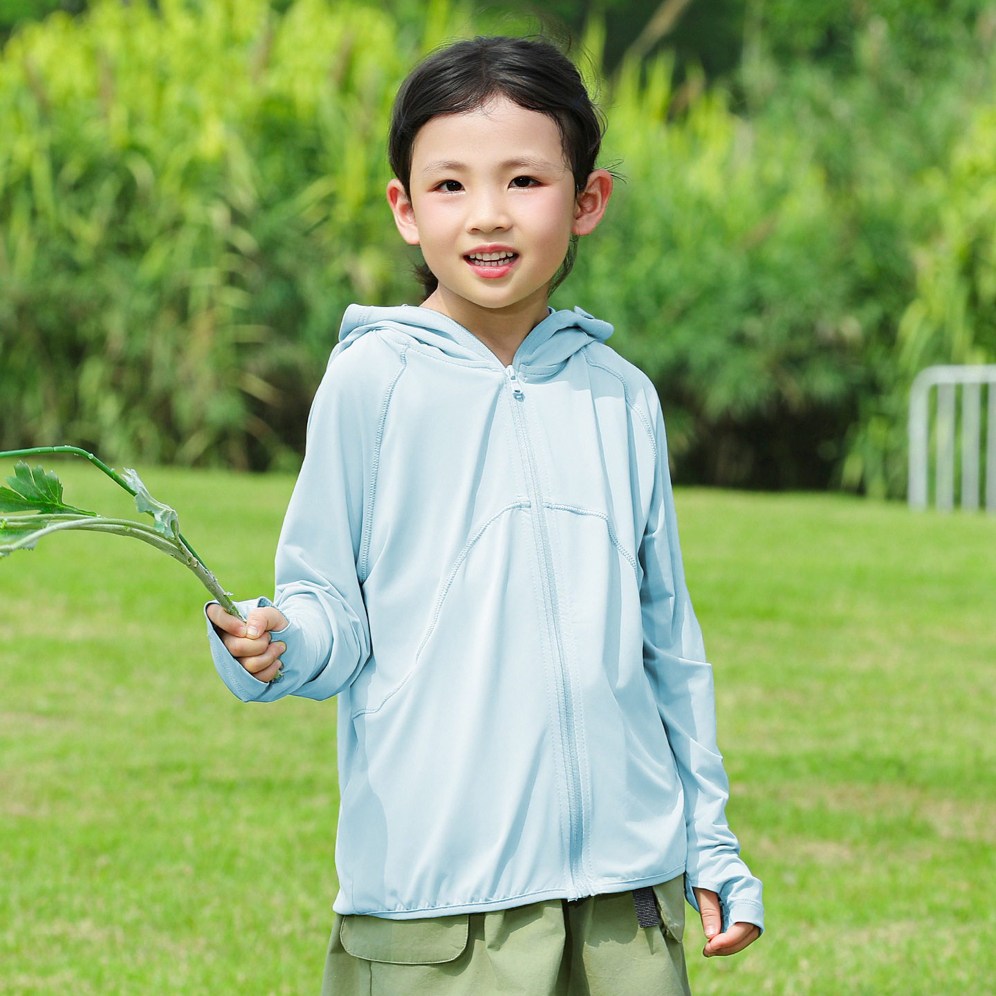 女童防晒衣夏季轻薄透气拉链外套防紫外线新款宝宝儿童帽檐防晒服