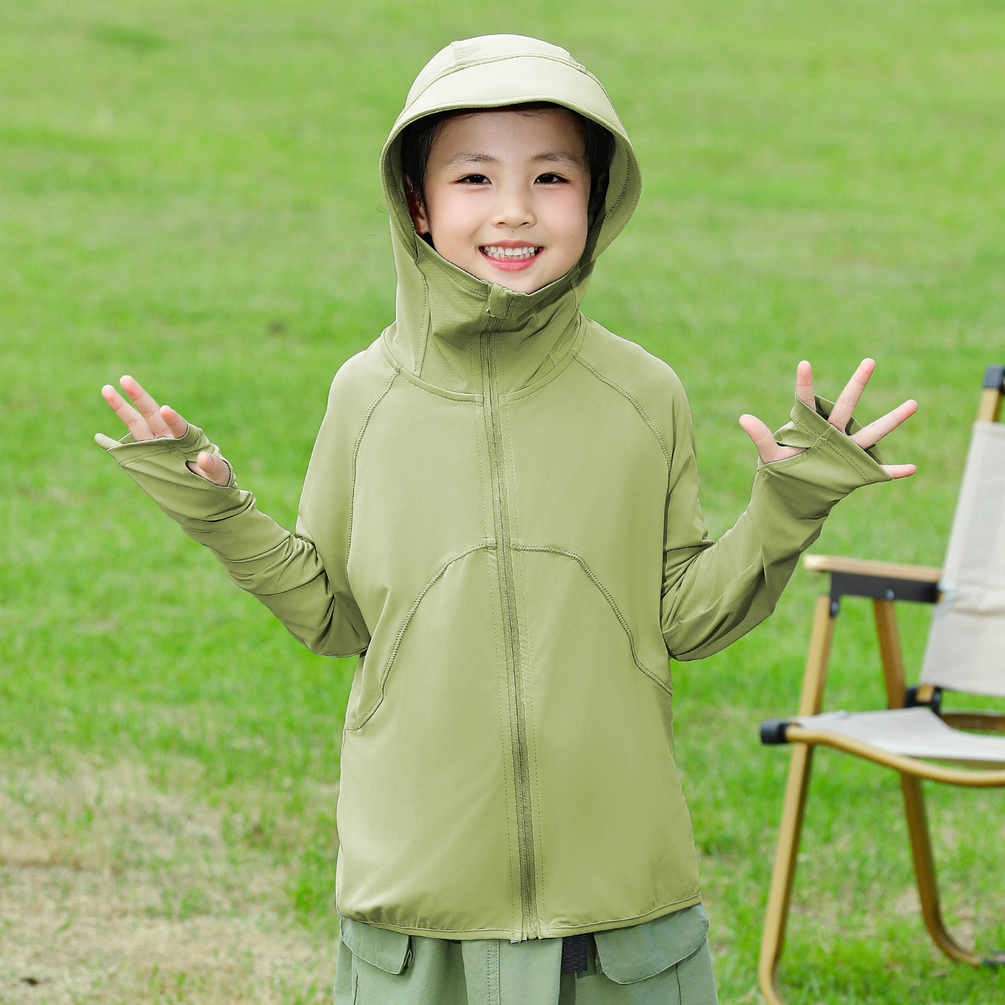 女童防晒衣夏季轻薄透气拉链外套防紫外线新款宝宝儿童帽檐防晒服