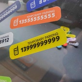 简约电话号码 饰用品汽移车临时停车挪车免粘静电吸附玻璃贴纸 内装