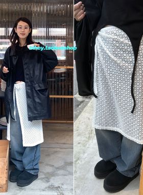 eihey诶嘿蕾丝系带开叉半身裙氛围感镂空绑带叠穿百搭围裙罩裙女