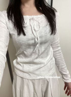 eihey诶嘿秋季新款纯欲风气质简约修身显瘦内搭别致百搭长袖上衣