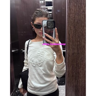 eihey诶嘿25秋冬美乐蒂联名卡通图案印花休闲长袖 百搭打底上衣女