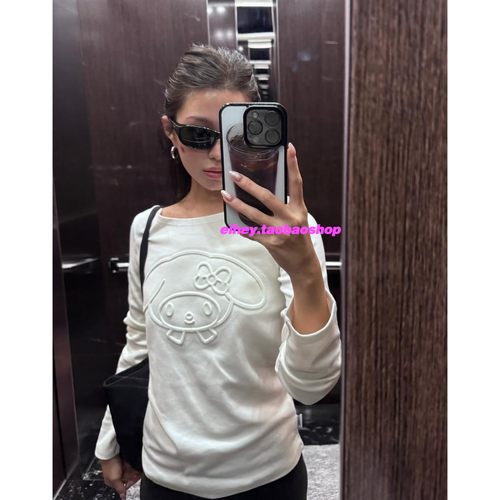 eihey诶嘿25秋冬美乐蒂联名卡通图案印花休闲长袖百搭打底上衣女