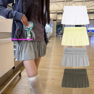 eihey诶嘿26早秋芭蕾风少女感可折叠腰部百褶半身裙小众设计短裙