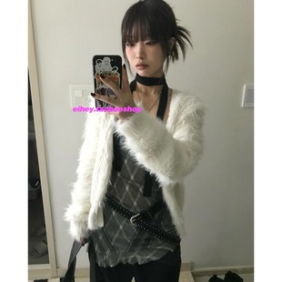 eihey诶嘿早春针织毛毛外套女新款小香风高级软糯短款毛衣上衣女