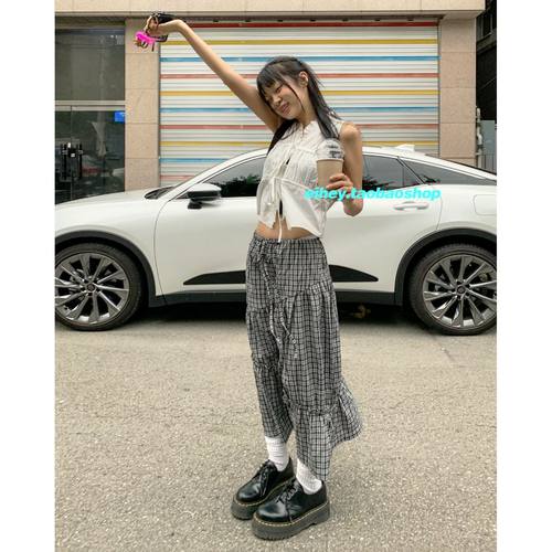 eihey诶嘿复古格纹半身裙女