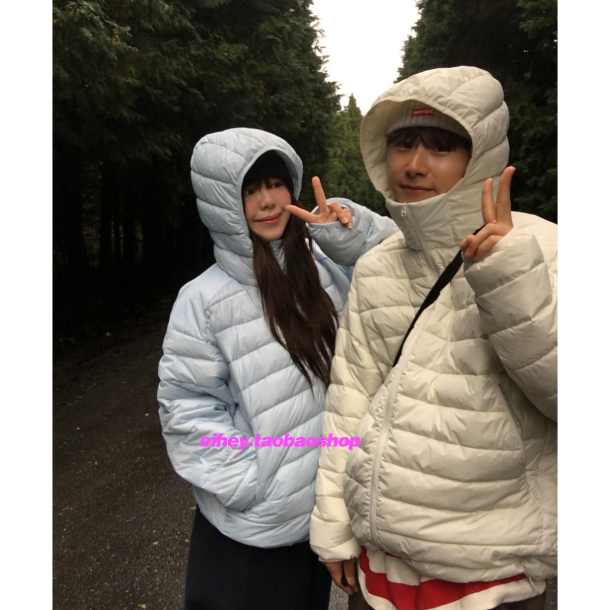 eihey诶嘿美式高级排骨保暖棉服短款可收腰轻薄显瘦连帽上衣外套