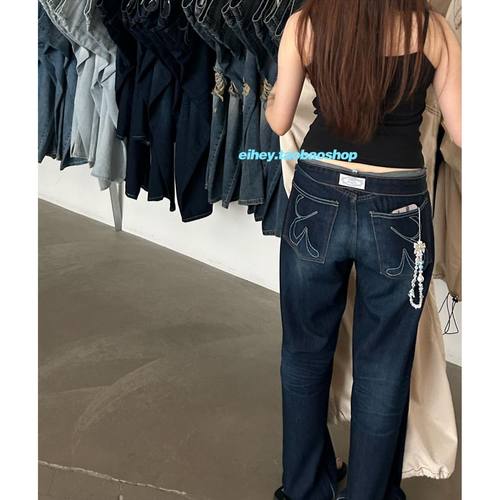 金艺琳yeri同款直筒休闲牛仔长裤